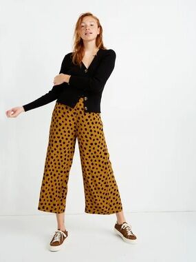 Madewell Huston Pull-On Crop Pants in Painted Spots Cheetah Leopard Print